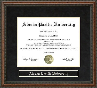 Alaska Pacific University (APU) Diploma Frame