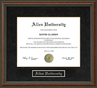 Allen University Diploma Frame