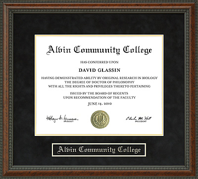Alvin Community College Diploma Frame