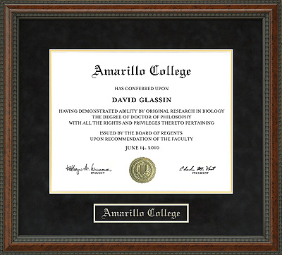 Amarillo College Diploma Frame