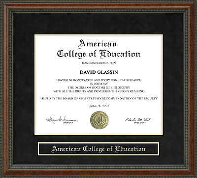American College of Education (ACE) Diploma Frame