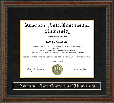 American InterContinental University (AIU) Diploma Frame