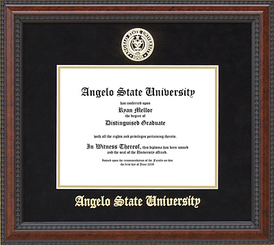 Angelo State University Diploma Frame with School Seal