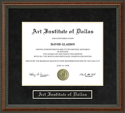 Art Institute of Dallas Diploma Frame