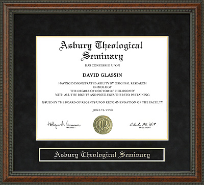 Asbury Theological Seminary (ATS) Diploma Frame