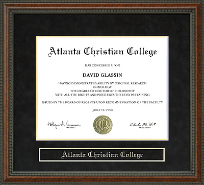 Atlanta Christian College (ACC) Diploma Frame