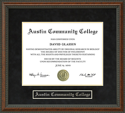 Austin Community College (ACC) Diploma Frame
