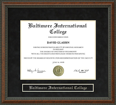 Baltimore International College (BIC) Diploma Frame