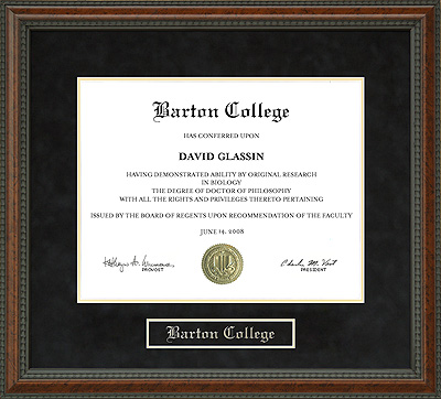 Barton College Diploma Frame