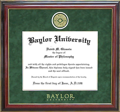 Baylor Designer Frame with Embossed Seal and Name Line