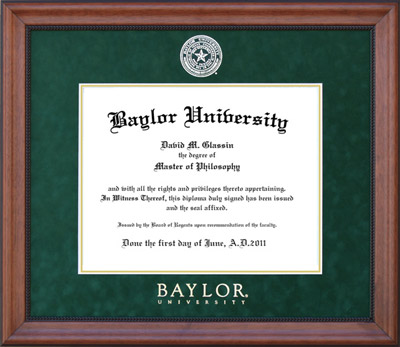 Baylor Diploma Frame with Gold Embossed Seal and Logo