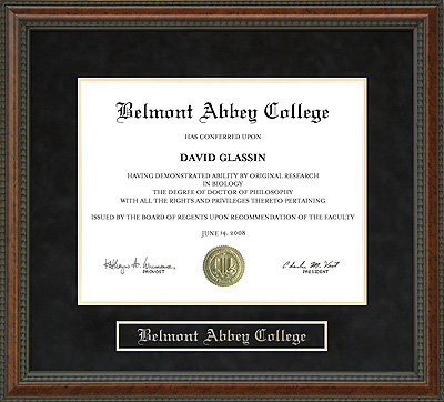 Belmont Abbey College Diploma Frame