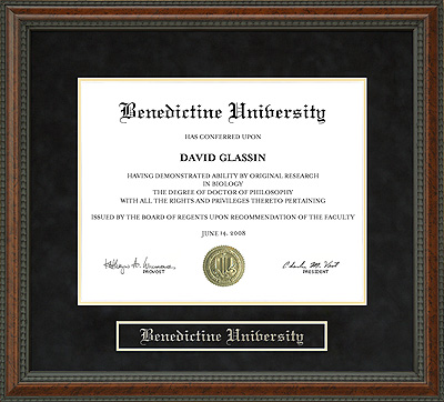 Benedictine University (BenU) Diploma Frame