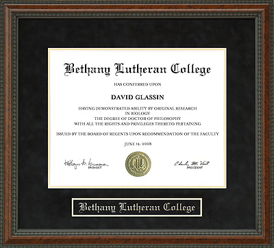 Bethany Lutheran College (BLC) Diploma Frame