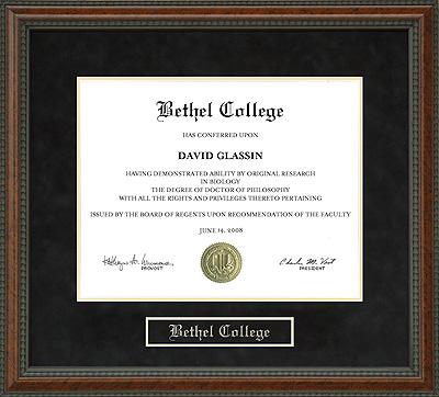 Bethel College (BC) Diploma Frame