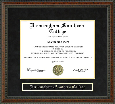 Birmingham-Southern College (BSC) Diploma Frame
