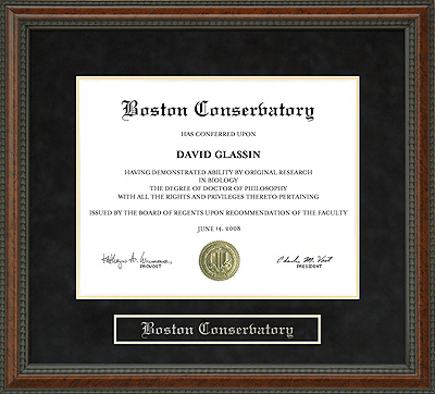 Boston Conservatory Diploma Frame