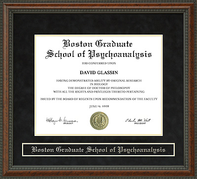 Boston Graduate School of Psychoanalysis (BGSP) Diploma Frame
