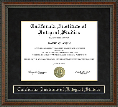 California Institute of Integral Studies (CIIS) Diploma Frame