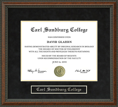 Carl Sandburg College Diploma Frame