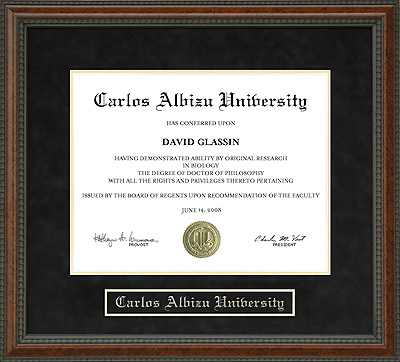Carlos Albizu University (CAU) Diploma Frame
