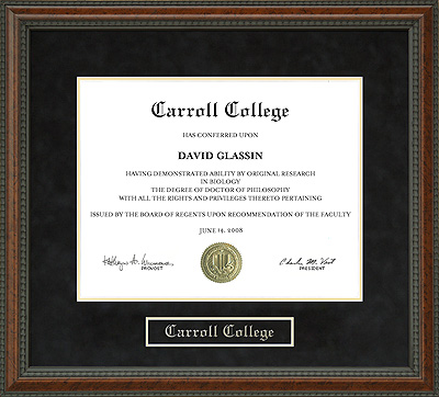 Carroll College Diploma Frame