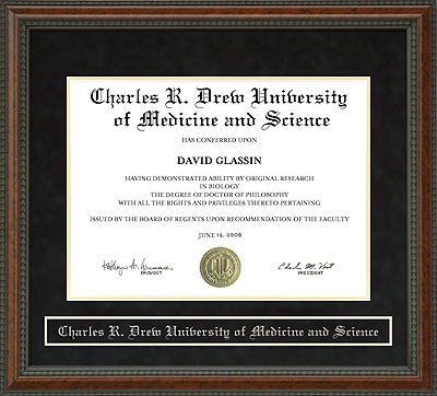 Charles R. Drew University of Medicine and Science Diploma Frame