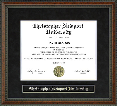 Christopher Newport University (CNU) Diploma Frame