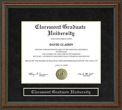 Claremont Graduate University (CGU) Diploma Frame