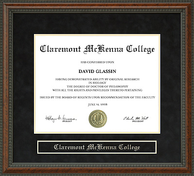 Claremont McKenna College (CMC) Diploma Frame
