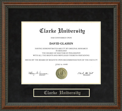Clarke College Diploma Frame