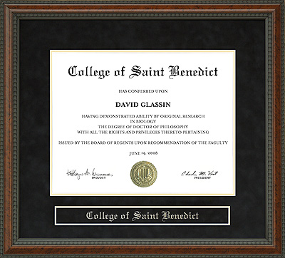 College of Saint Benedict (CSB) Diploma Frame