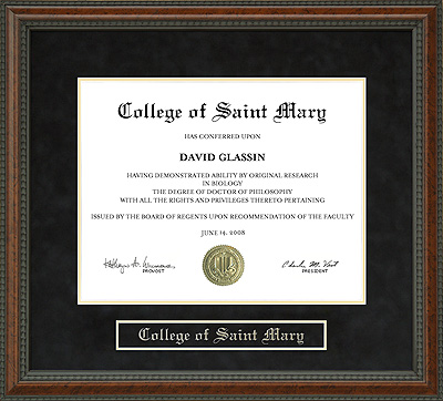 College of Saint Mary (CSM) Diploma Frame