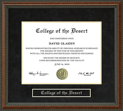 College of the Desert (COD) Diploma Frame