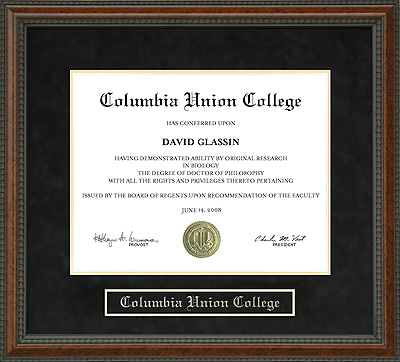 Columbia Union College (CUC) Diploma Frame
