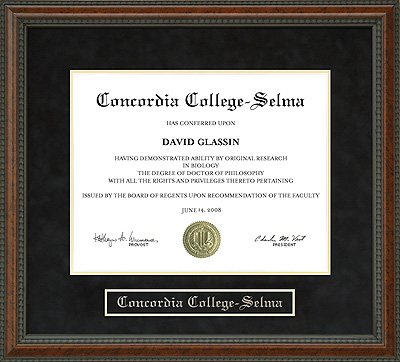 Concordia College-Selma Diploma Frame
