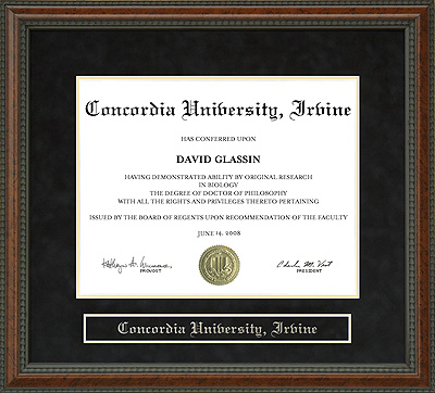 Concordia University, Irvine (CUI) Diploma Frame