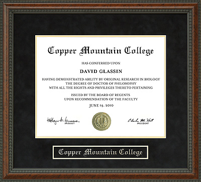 Copper Mountain College (CMC) Diploma Frame