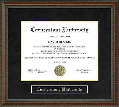 Cornerstone University Diploma Frame