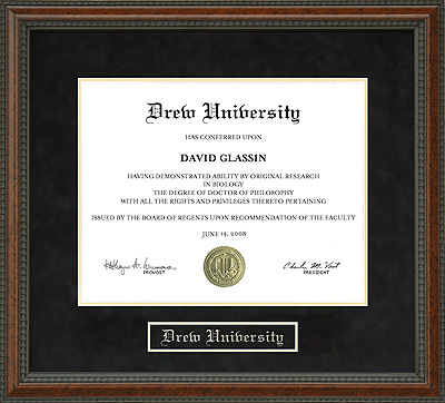 Drew University Diploma Frame