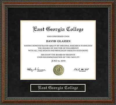 East Georgia College Diploma Frame
