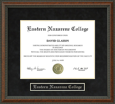 Eastern Nazarene College (ENC) Diploma Frame