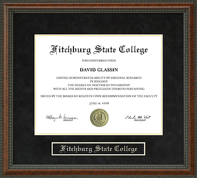 Fitchburg State College Diploma Frame