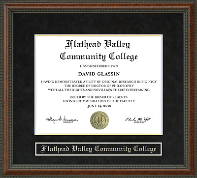 Flathead Valley Community College (FVCC) Diploma Frame