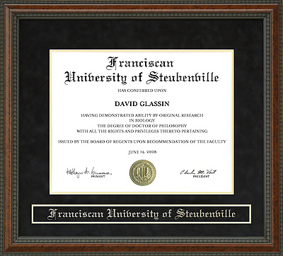 Franciscan University of Steubenville (FUS) Diploma Frame
