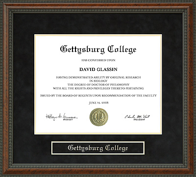 Gettysburg College Diploma Frame