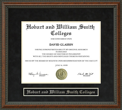 Hobart and William Smith Colleges Diploma Frame