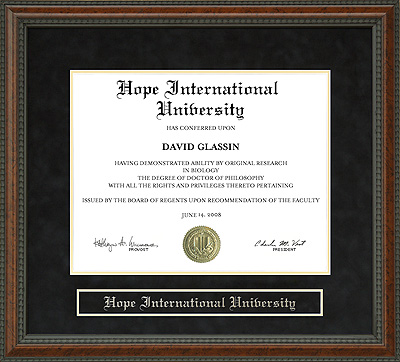 Hope International University Diploma Frame