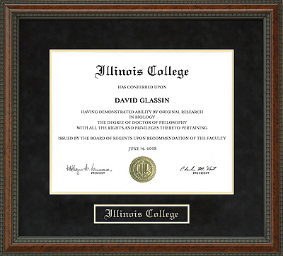 Illinois College (IC) Diploma Frame