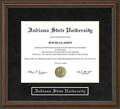Indiana State University (ISU) Diploma Frame